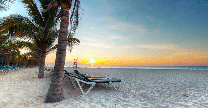 Sunset on a Caribbean beach